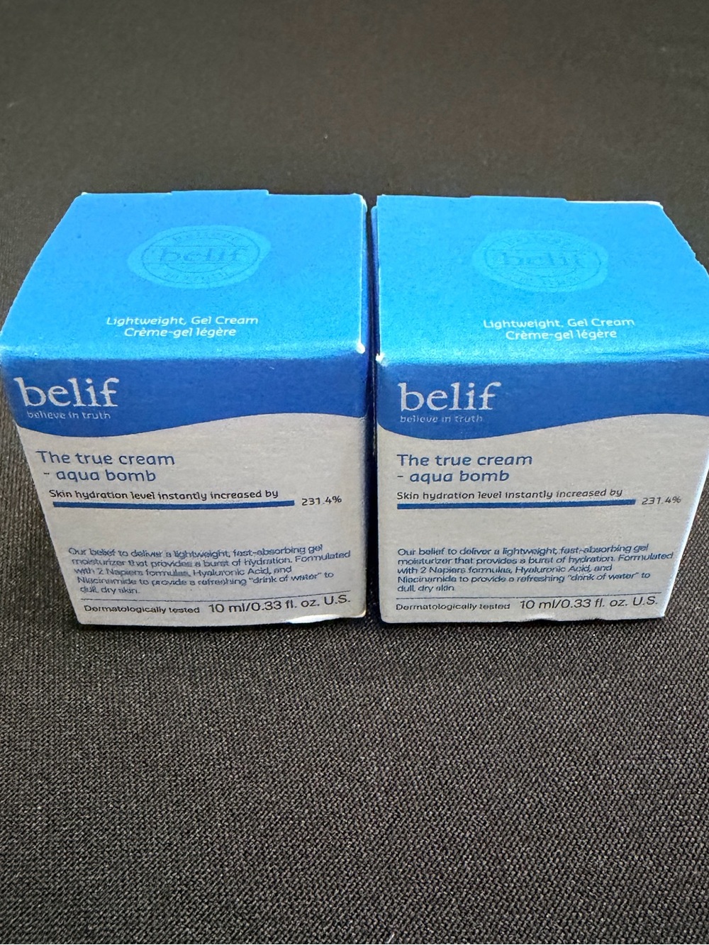 🦋5/$25 2 belif The True Cream Aqua Bomb - Blue Mini Boxes (Pair)